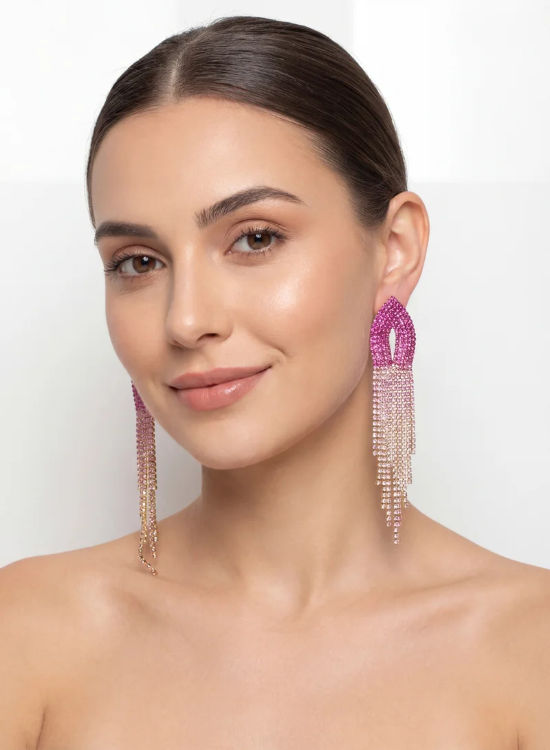 Anita's Pink Waterfall Earrings